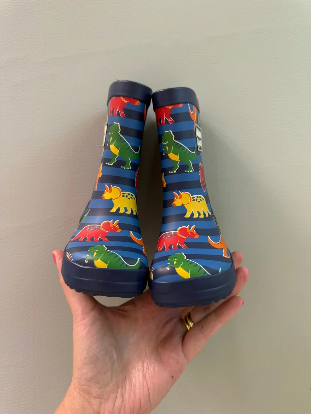 Jojo Maman Bebe Kids Dinosaur Wellies Rain Boots Todler Size 4 - NEW Oaki Rain